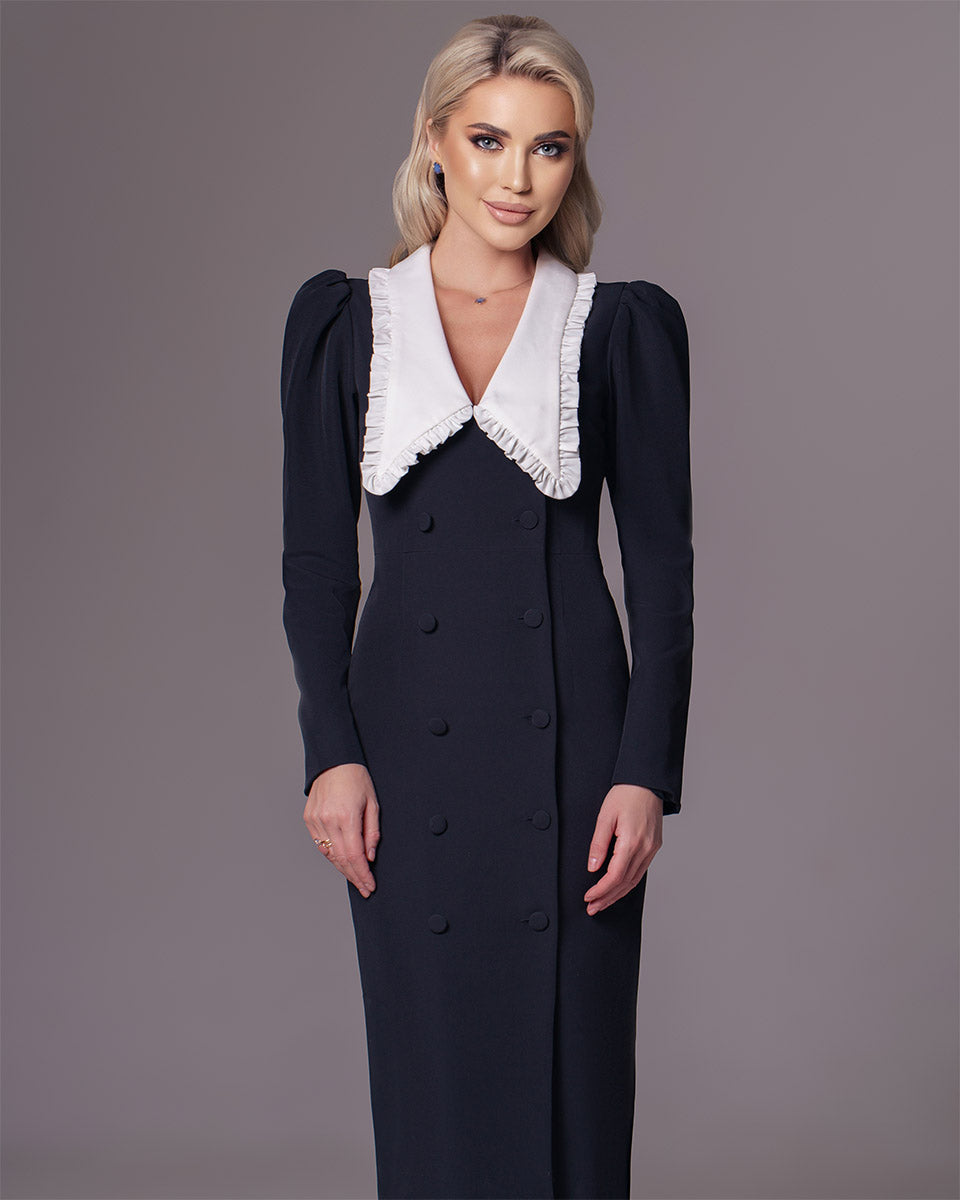 “EMIMA” Dress with Decorative White Collar