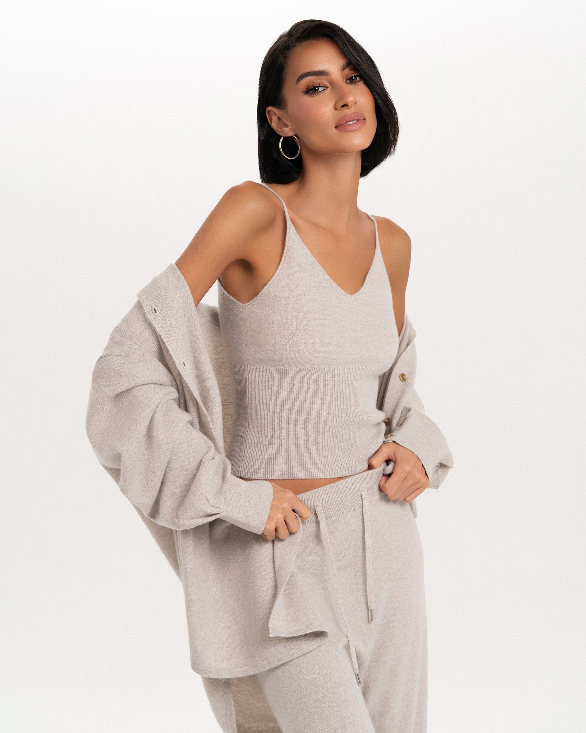 Cashmere Monica overshirt with top