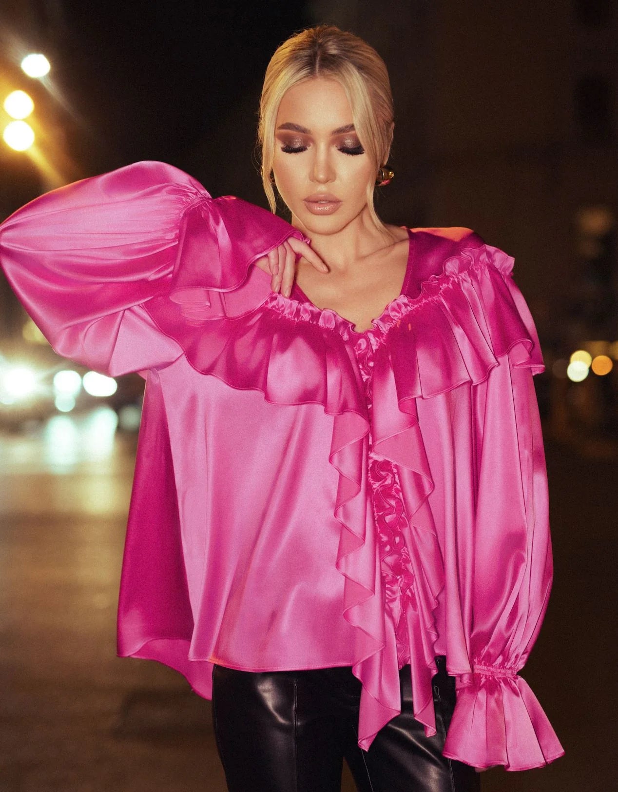 Блузка из шелка большого размера