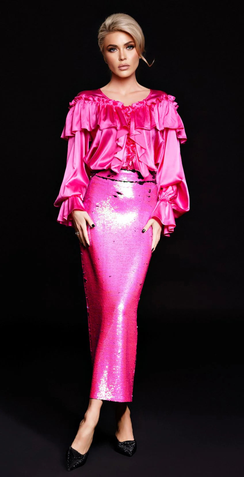 Юбка миди с пайетками