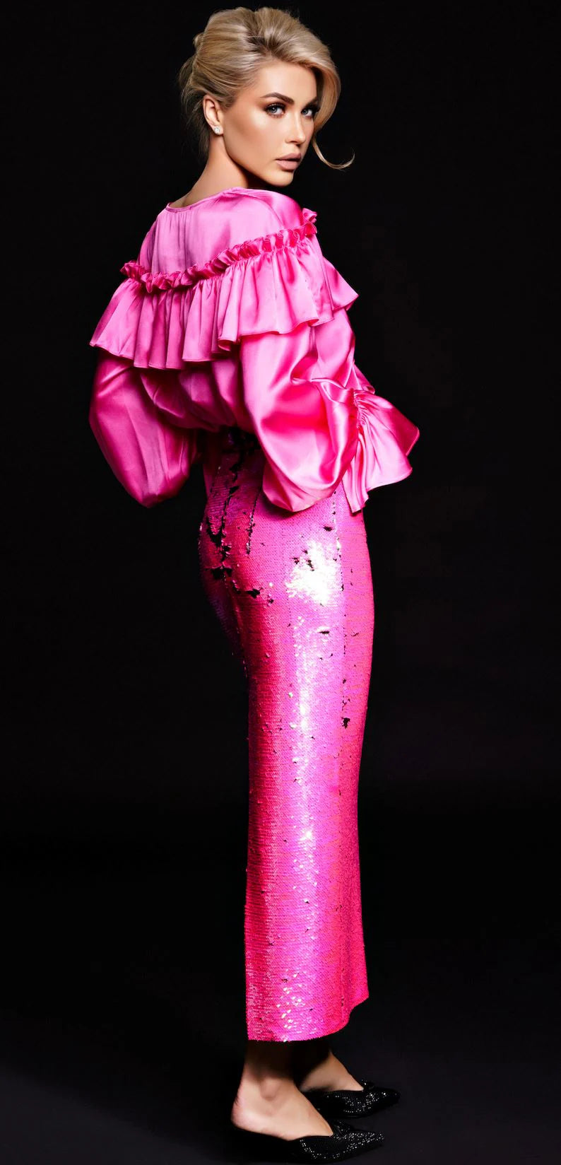 Юбка миди с пайетками